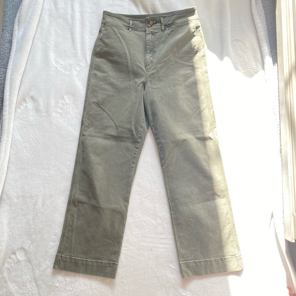 Wide leg army green pants